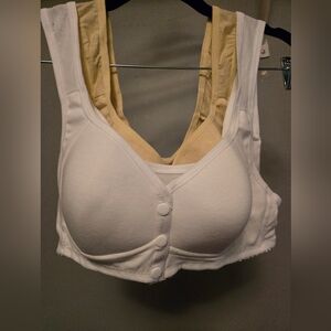 Front closure bras, white & beige 38 (2)